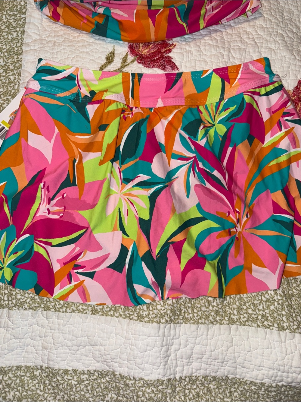 NWT Anne Cole Bright Floral Tankini/Skirt Seim Set - Picture 4 of 7